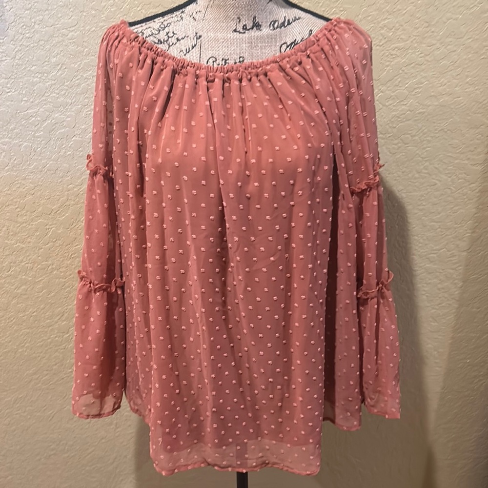 L&B long sleeve, rust blouse, large, NWT | offer in description